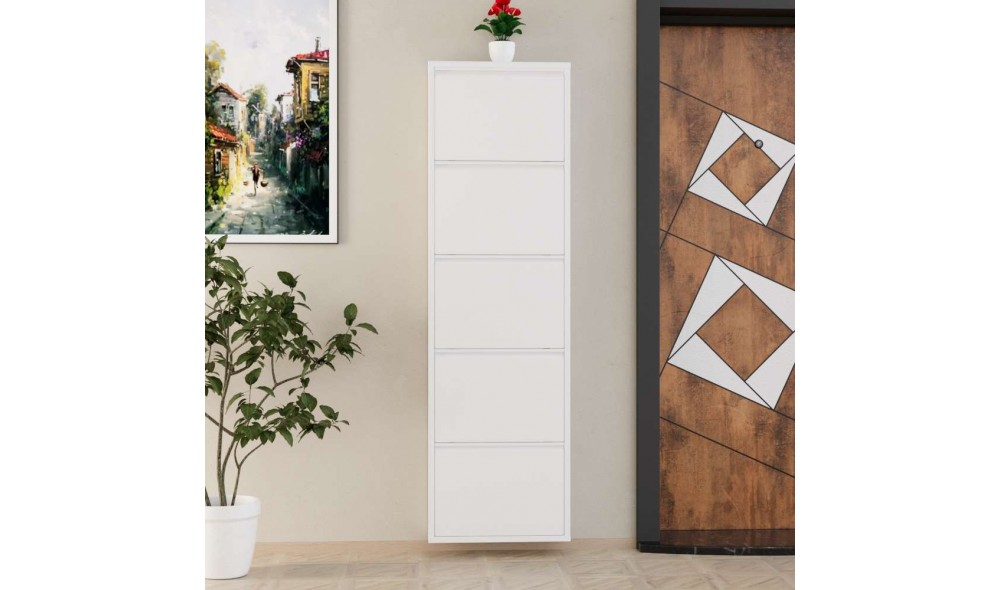 Pantofar, 5 Piece Metal - White, 50 x 169 x 15 cm
