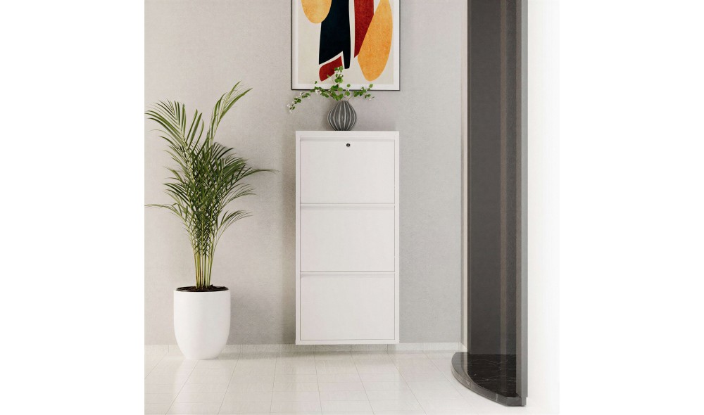 Pantofar, Locking 3 Piece Metal - White, 50 x 103 x 15 cm
