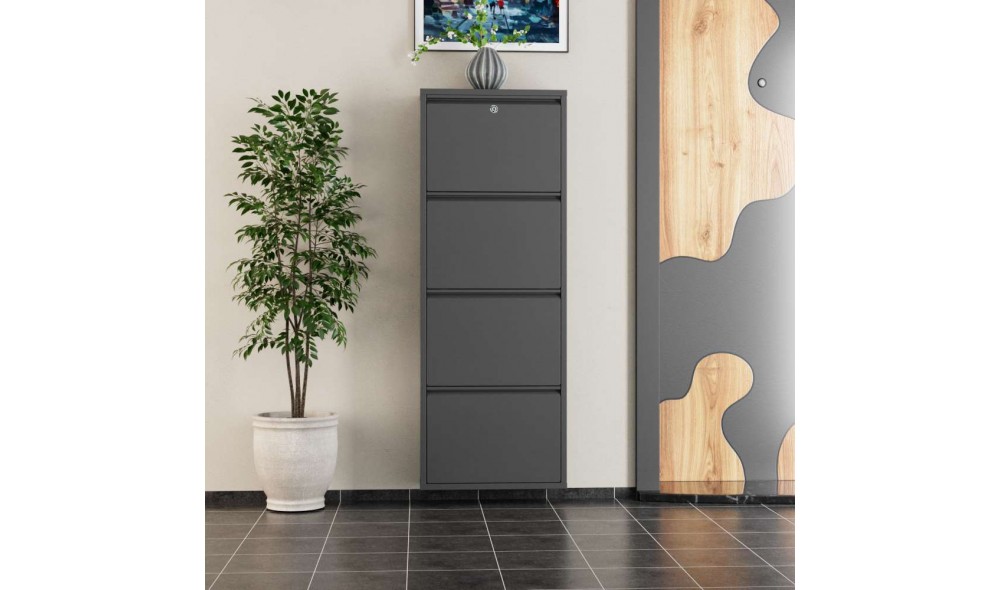 Pantofar, Locking 4 Piece Metal - Anthracite, 50 x 136 x 15 cm