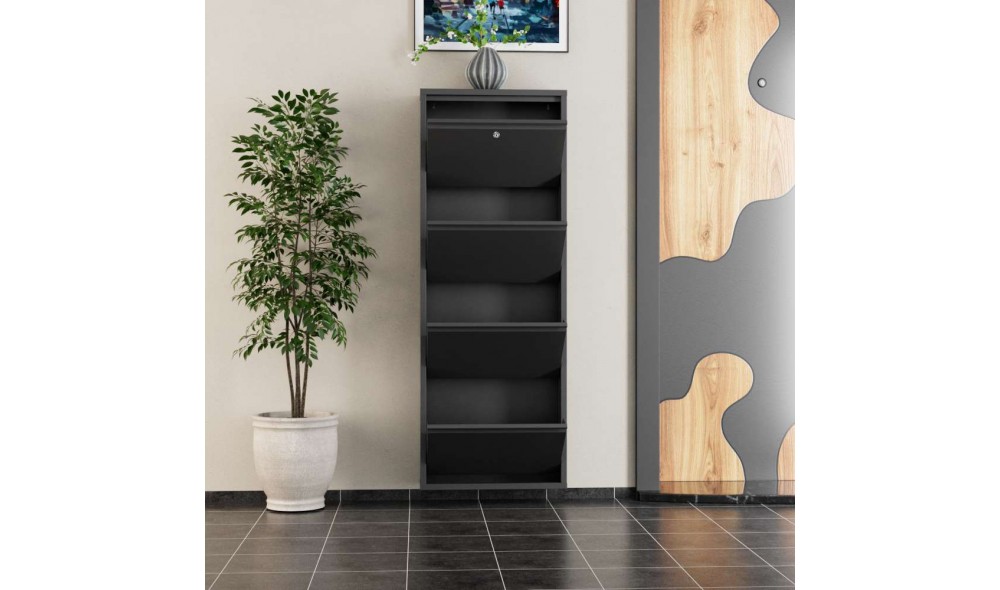 Pantofar, Locking 4 Piece Metal - Anthracite, 50 x 136 x 15 cm