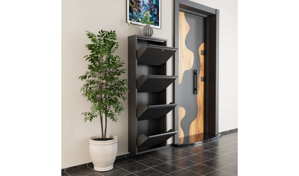 Pantofar, Locking 4 Piece Metal - Anthracite, 50 x 136 x 15 cm