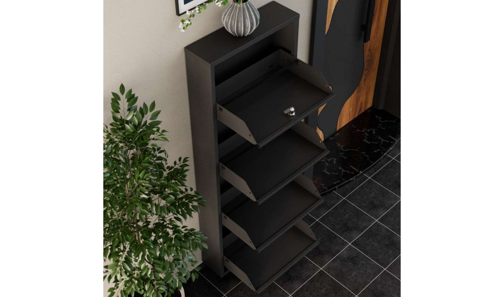 Pantofar, Locking 4 Piece Metal - Anthracite, 50 x 136 x 15 cm
