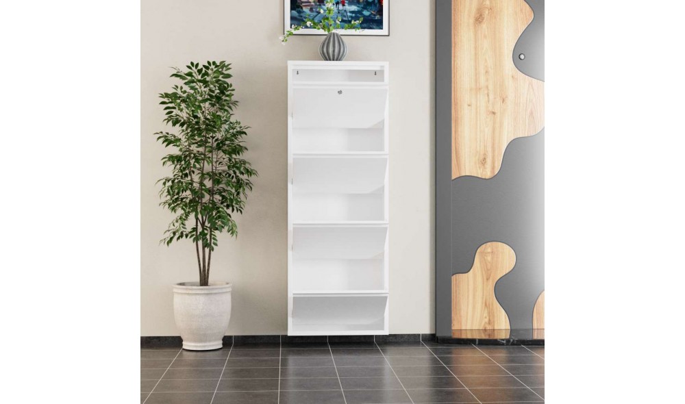 Pantofar, Locking 4 Piece Metal - White, 50 x 136 x 15 cm