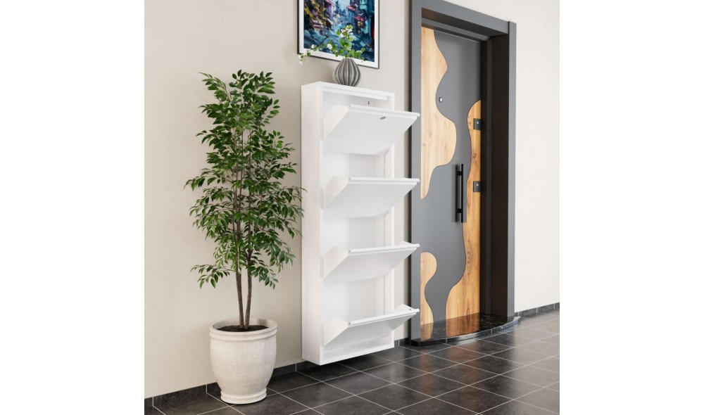 Pantofar, Locking 4 Piece Metal - White, 50 x 136 x 15 cm