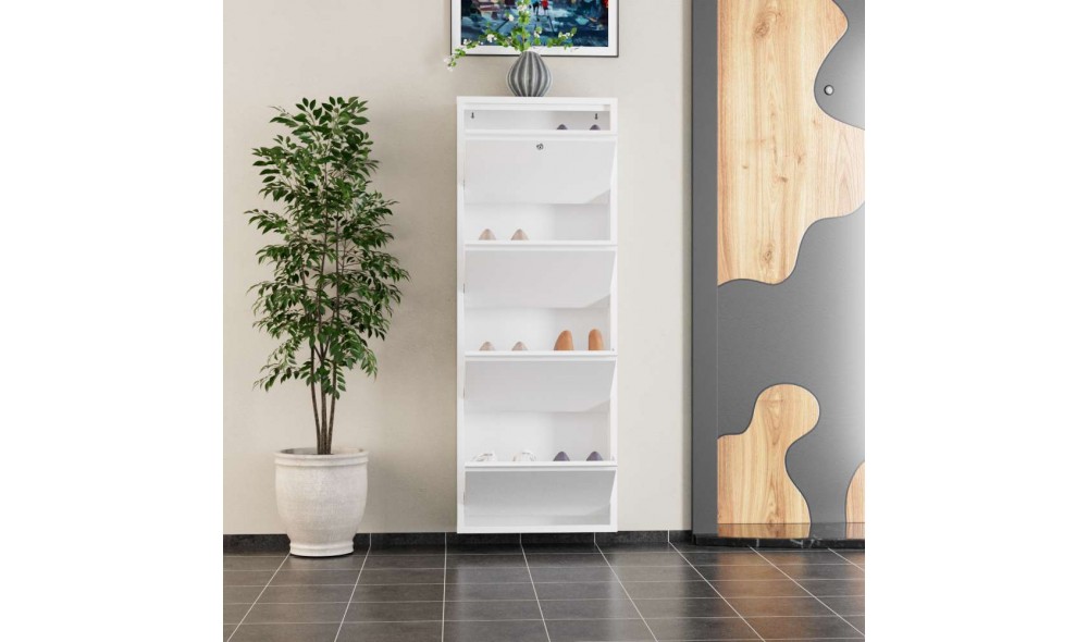 Pantofar, Locking 4 Piece Metal - White, 50 x 136 x 15 cm