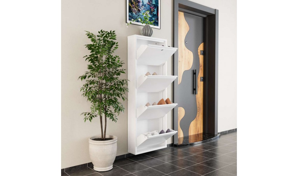 Pantofar, Locking 4 Piece Metal - White, 50 x 136 x 15 cm