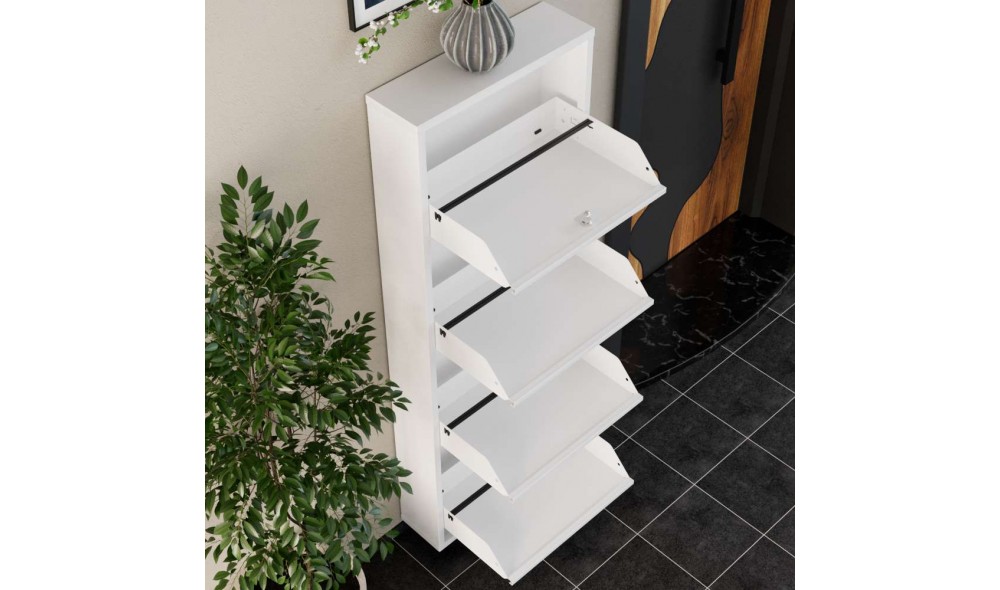Pantofar, Locking 4 Piece Metal - White, 50 x 136 x 15 cm