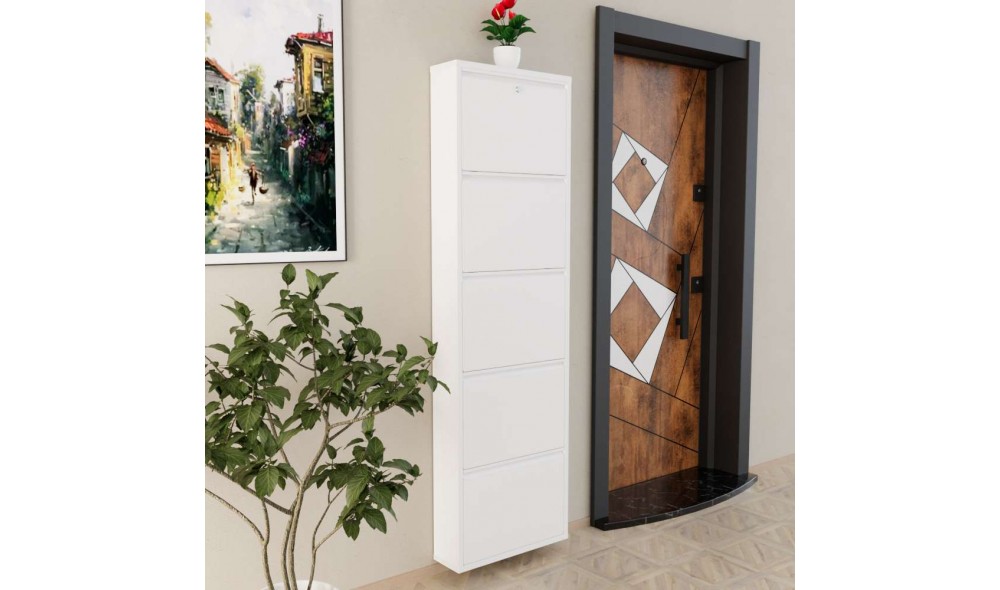 Pantofar, Locking 5 Piece Metal - White, 50 x 169 x 15 cm
