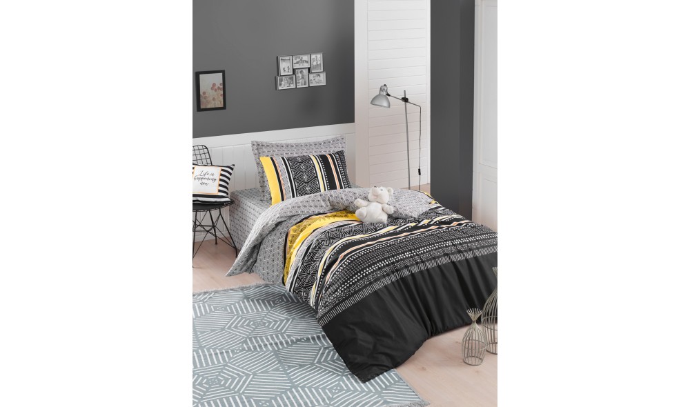 Set lenjerie de pat pentru copii Ranforce, Formas - Yellow