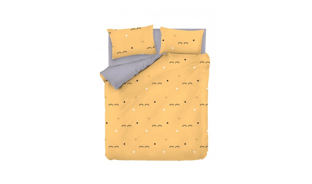 Set lenjerie de pat dublu Ranforce, Dide - Yellow