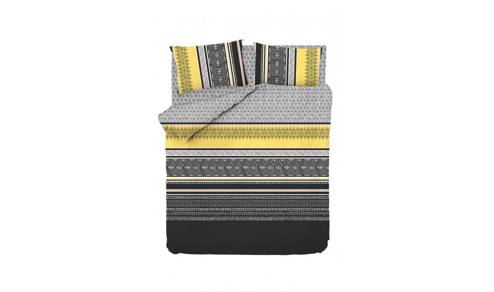 Set lenjerie de pat dublu Ranforce, Formas - Yellow