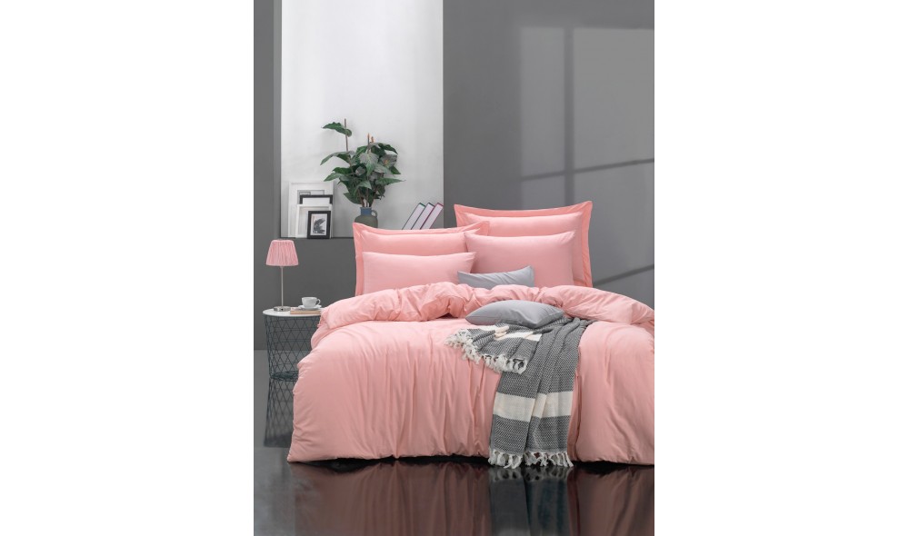 Set lenjerie de pat dublu Ranforce, Fresh Color - Pink