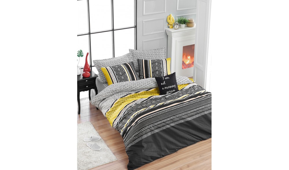 Set cuvertura de pat dubla Ranforce, Formas - Yellow