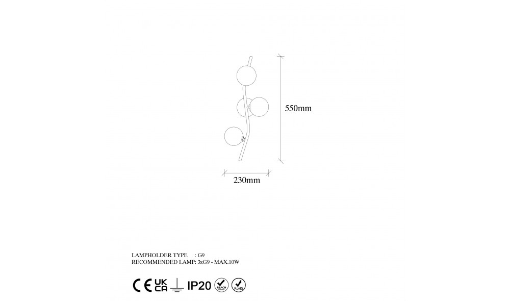 Lampa de perete 7147 - Antichitate 55 x 23 x 15 cm