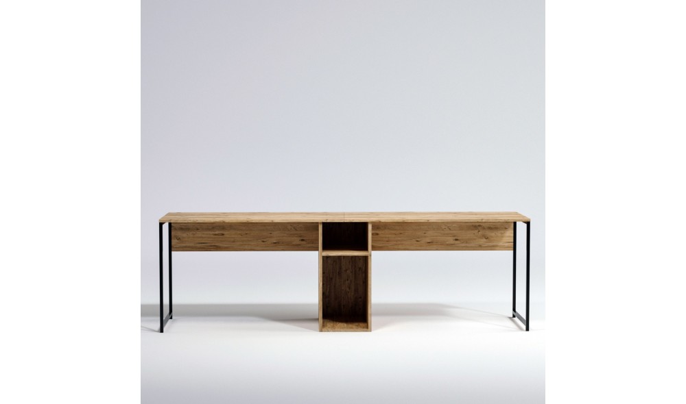 Birou de studiu, L196, Stejar, 240 x 74 x 60 cm