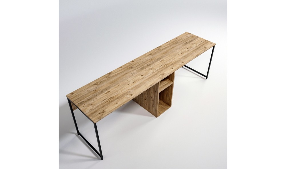 Birou de studiu, L196, Stejar, 240 x 74 x 60 cm