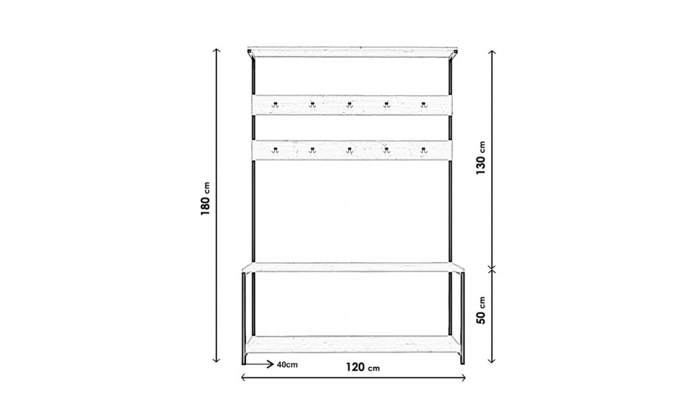 Sala Stand Portmanto Beatrix L1304