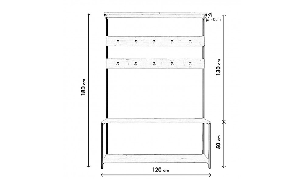 Sala Stand Portmanto Ava L1303