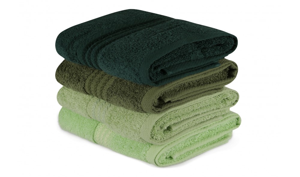 Set prosop de maini (4 piese), Rainbow - Green