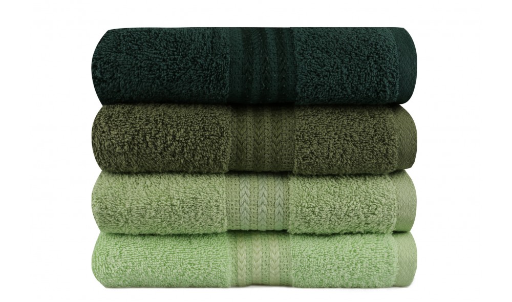 Set prosop de maini (4 piese), Rainbow - Green