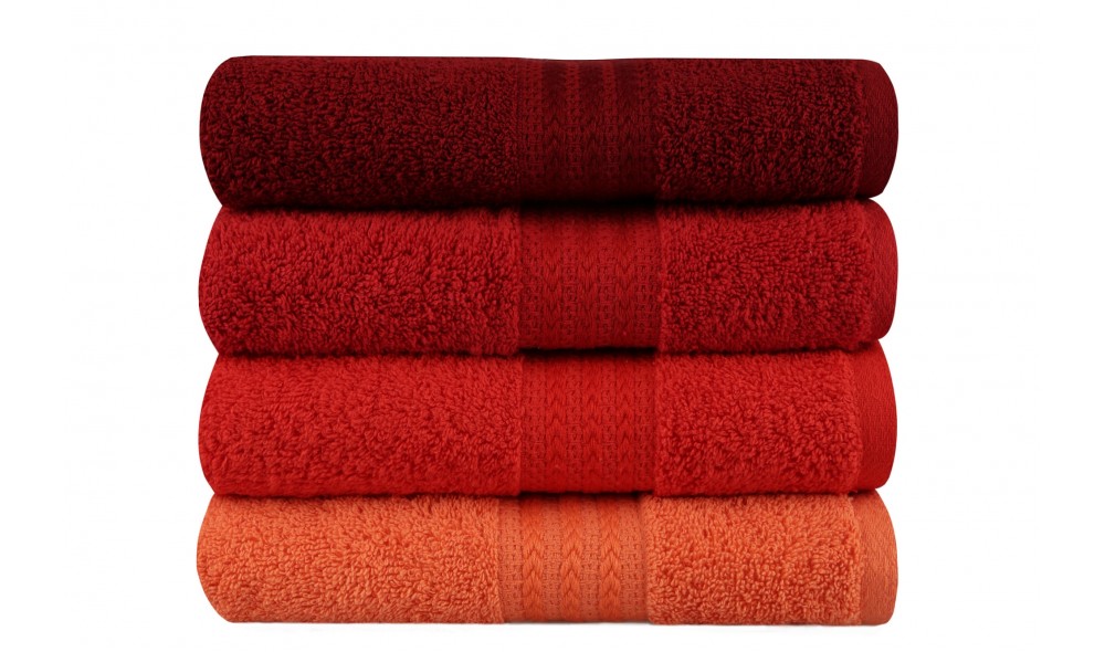 Set prosop de maini (4 piese), Rainbow - Red