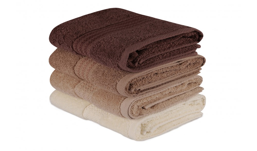 Set prosop de maini (4 piese), Rainbow - Brown