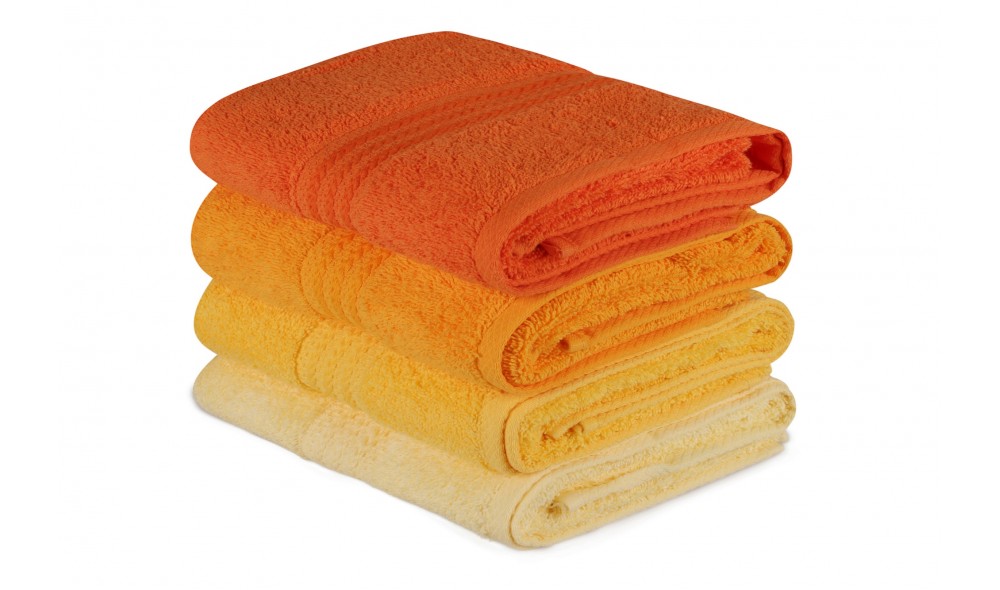 Set prosop de maini (4 piese), Rainbow - Yellow