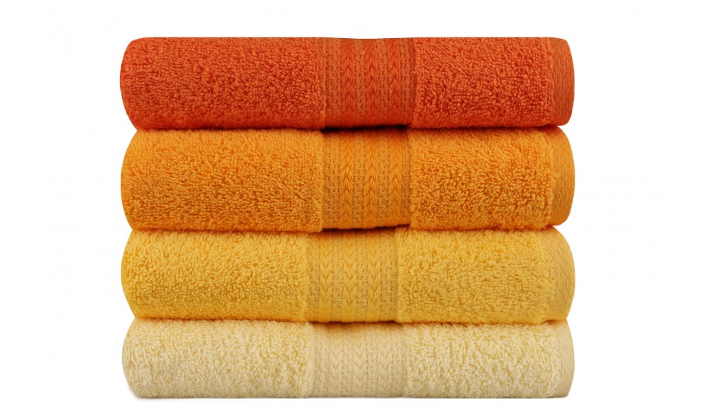 Set prosop de maini (4 piese), Rainbow - Yellow