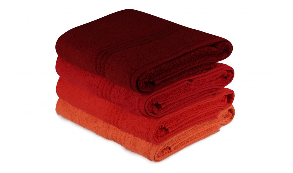 Set prosop de baie (4 piese), Rainbow - Red