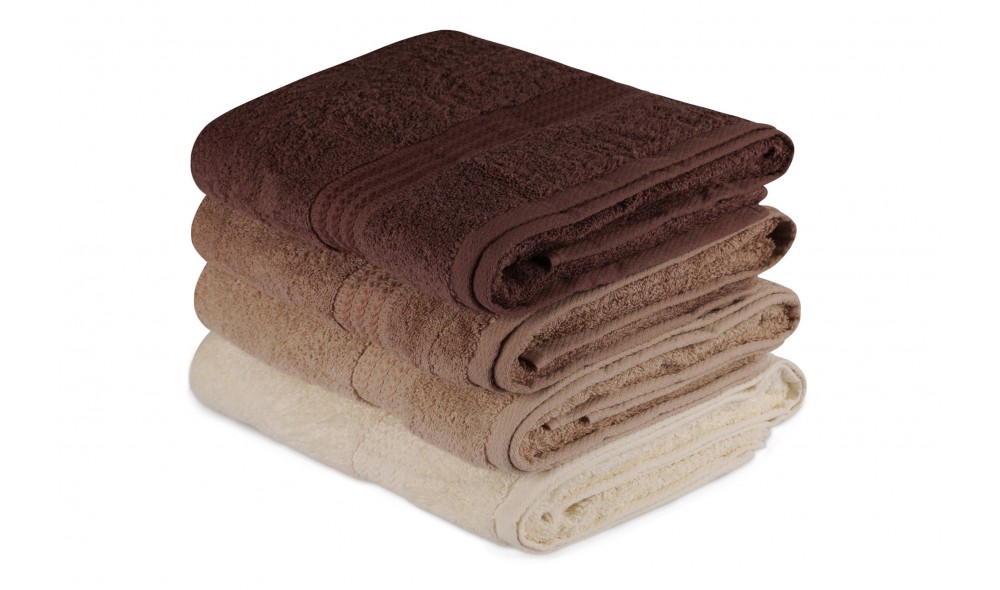 Set prosop de baie (4 piese), Rainbow - Brown