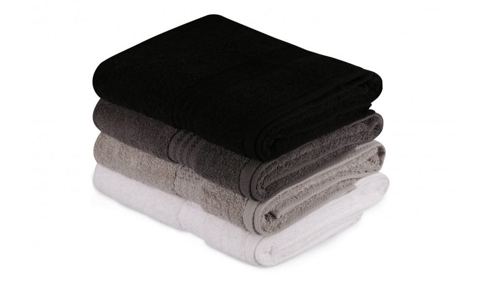 Set prosop de baie (4 piese), Rainbow - Black