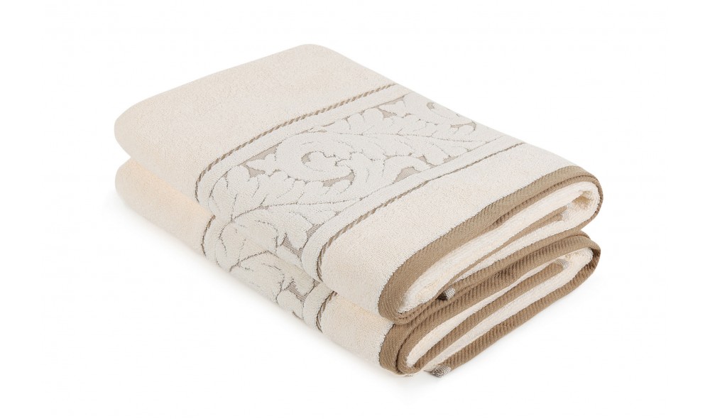 Set prosop de baie (2 piese), Sultan - Cream