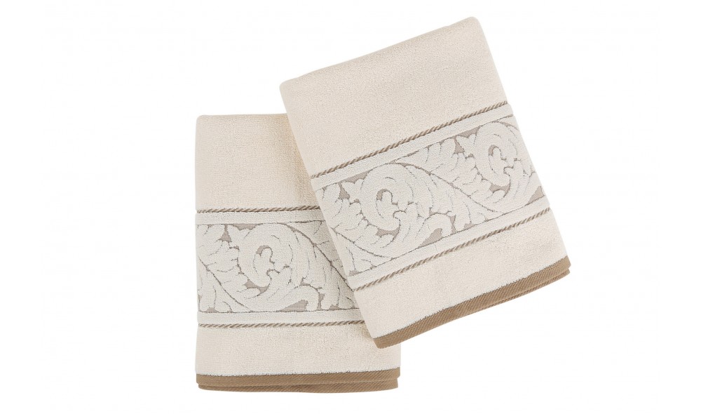 Set prosop de baie (2 piese), Sultan - Cream