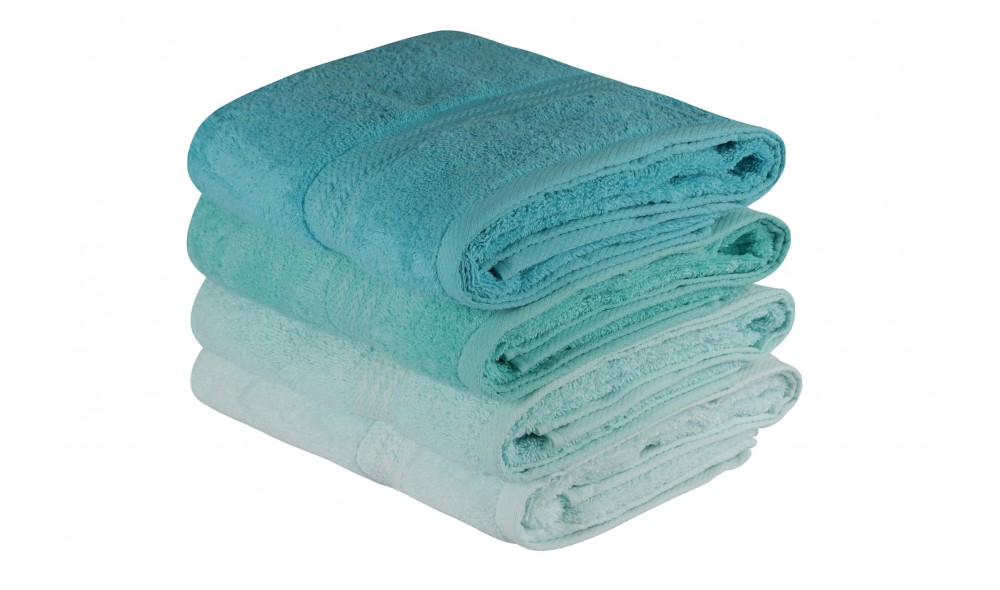 Set prosop de baie (4 piese), Rainbow - Water Green