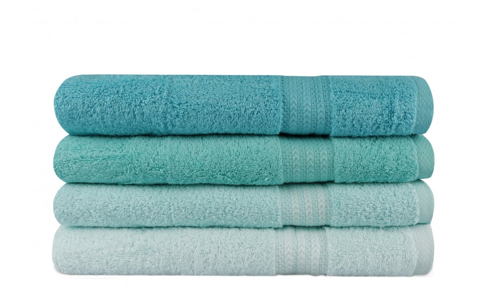 Set prosop de baie (4 piese), Rainbow - Water Green