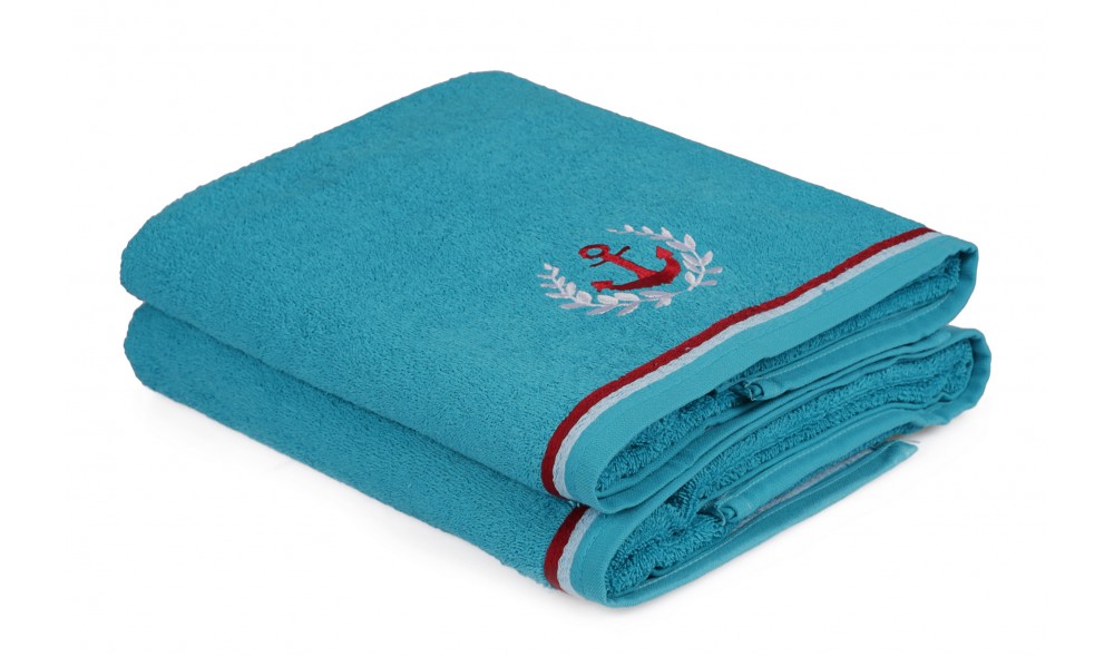 Set prosop de baie (2 piese), Maritim - Turquoise