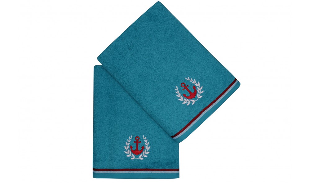 Set prosop de baie (2 piese), Maritim - Turquoise