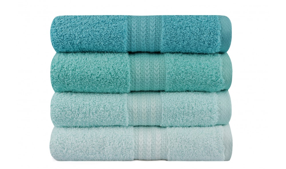 Set prosop de maini (4 piese), Rainbow - Water Green