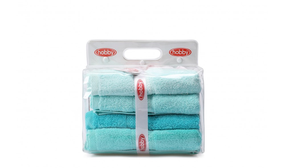 Set prosop de maini (4 piese), Rainbow - Water Green