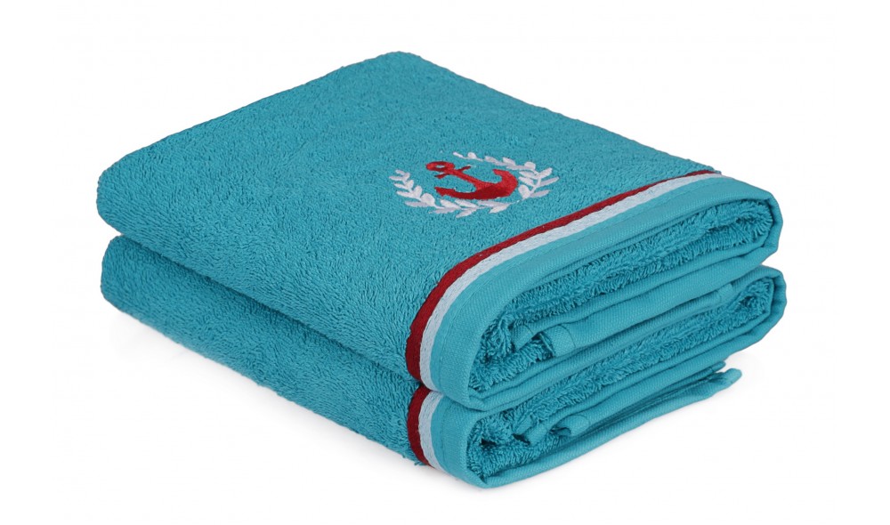 Set prosop de maini (2 piese), Maritim - Turquoise