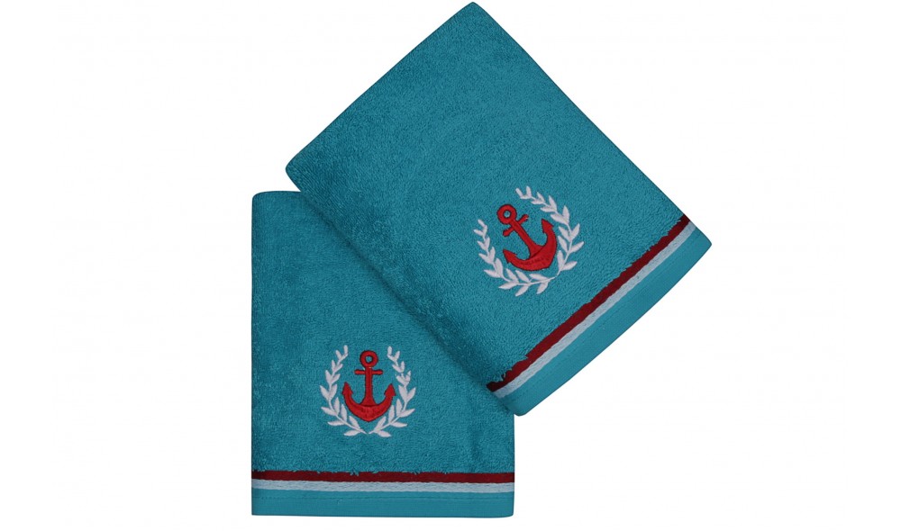 Set prosop de maini (2 piese), Maritim - Turquoise