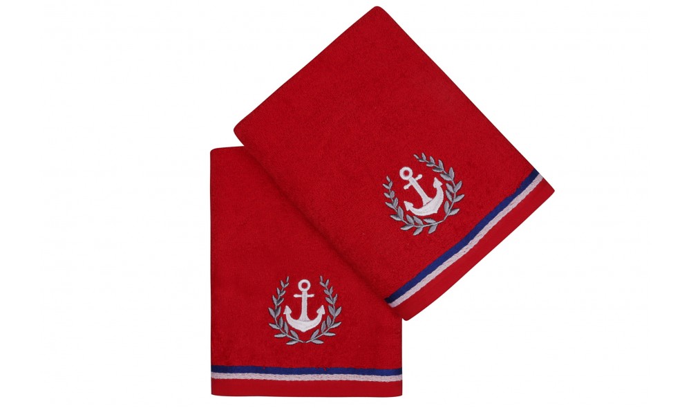 Set prosop de maini (2 piese), Maritim - Red
