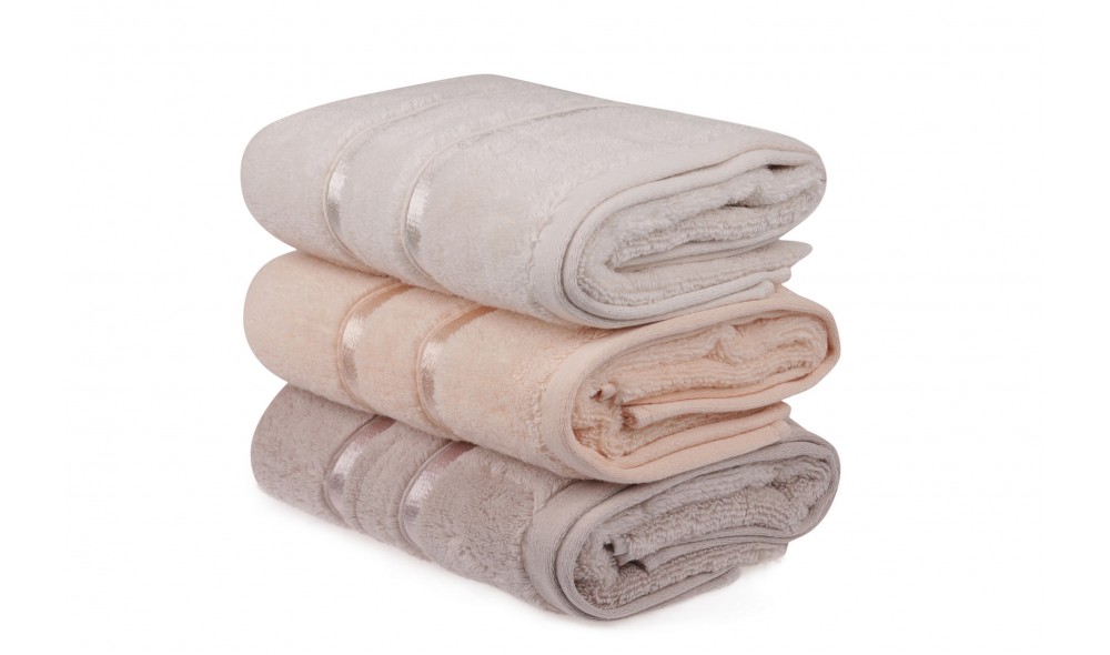 Set prosop de maini (3 piese), Dolce - Light Yellow, Light lilac, Salmon