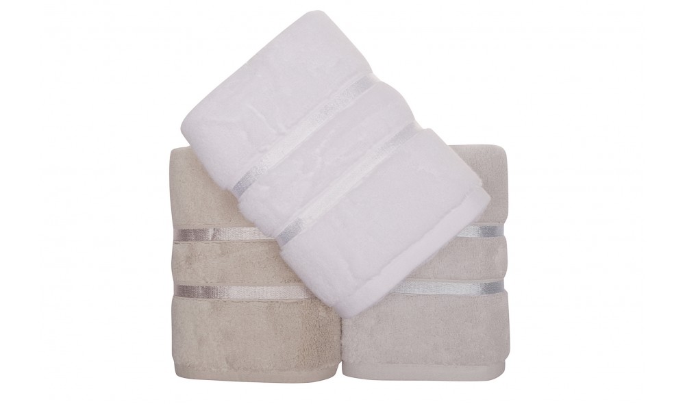 Set prosop de maini (3 piese), Dolce - White, Light Blue, Light Brown