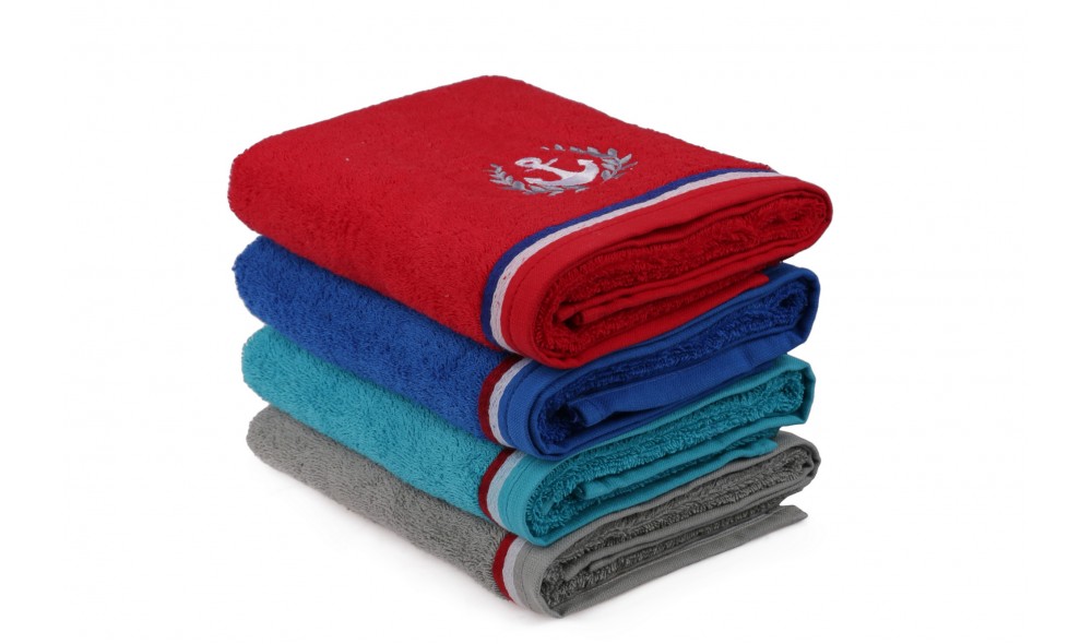 Set prosop de maini (4 piese), Maritim - Red, Grey, Turquoise, Royal