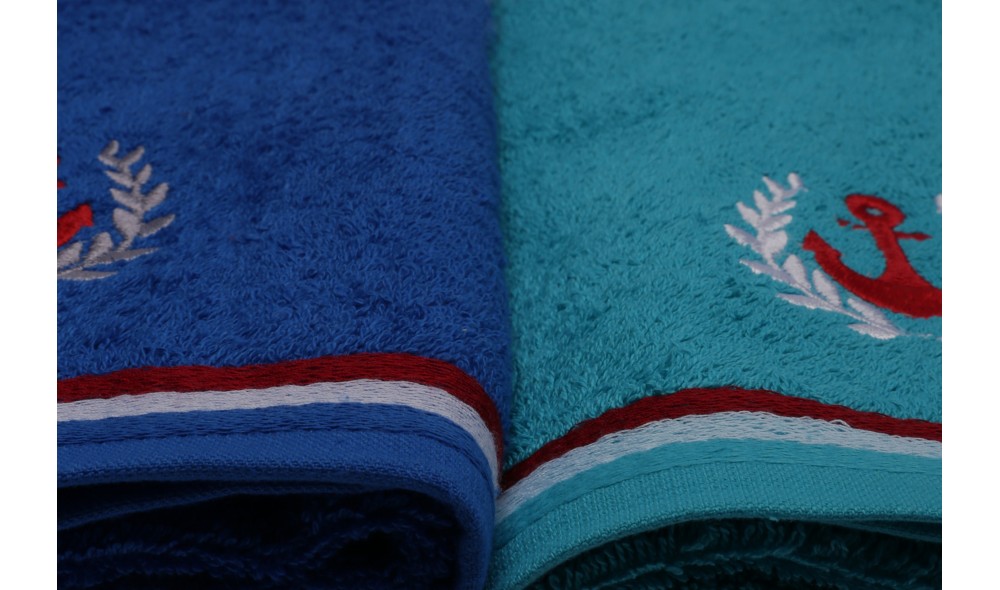 Set prosop de maini (4 piese), Maritim - Red, Grey, Turquoise, Royal