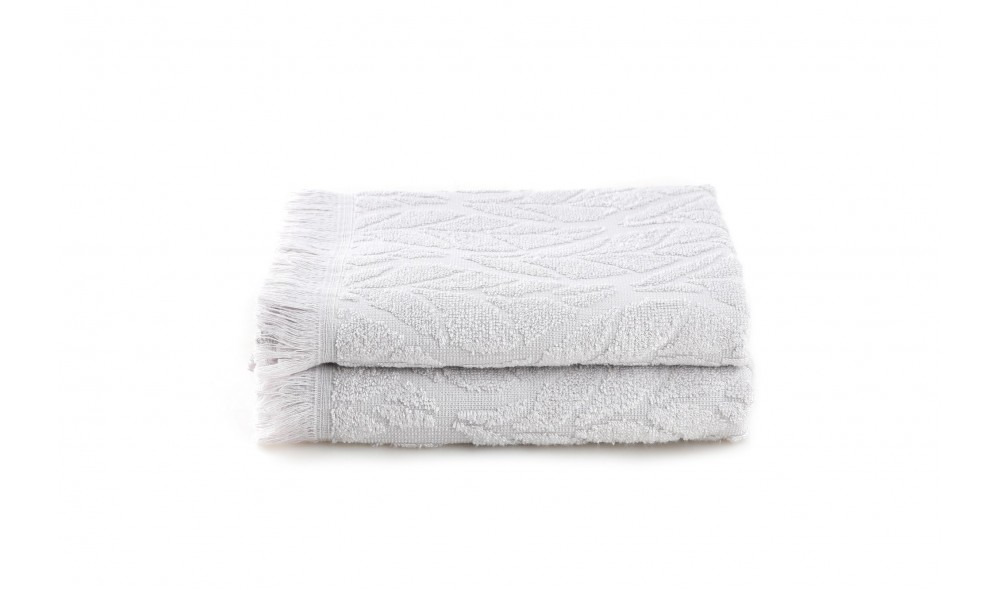 Set prosop de baie (2 piese), Leaf - Light Grey