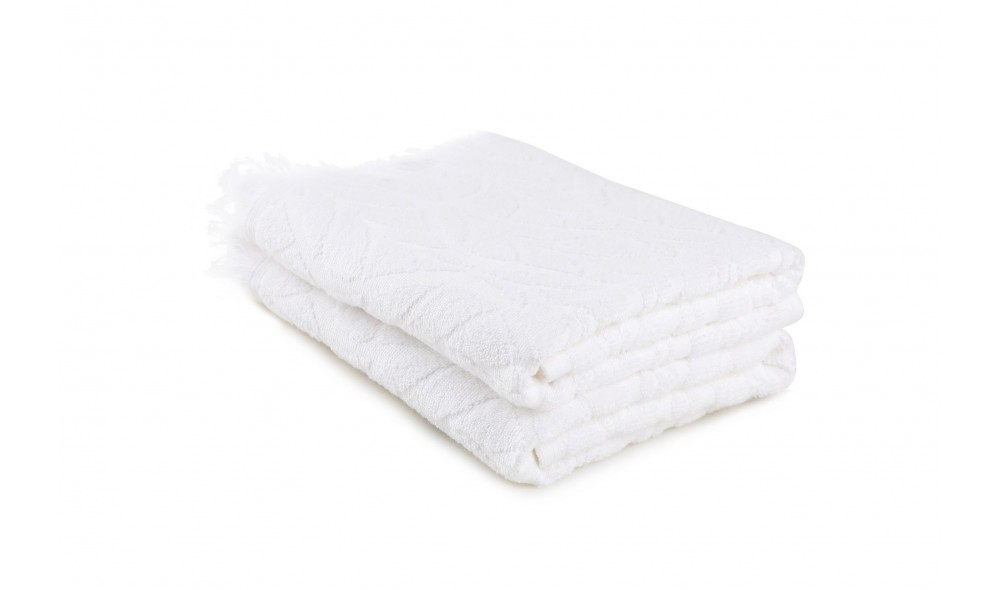 Set prosop de maini (2 piese), Leaf - White