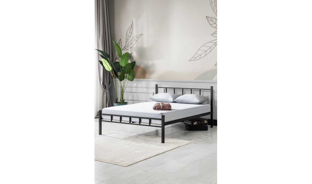 Pat de o persoana, K90 - 160x200 cm, Negru