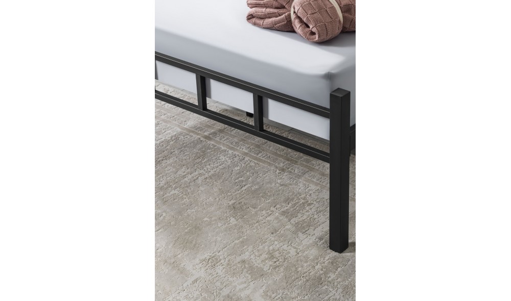 Pat de o persoana, K90 - 160x200 cm, Negru